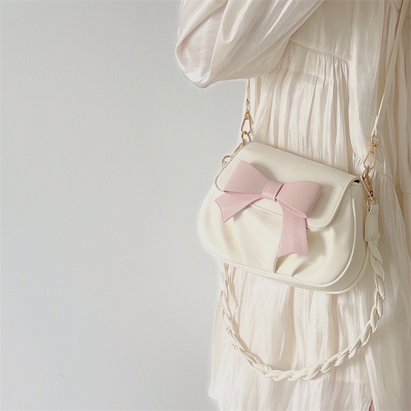 Túi xách nữ túi đeo chéo phối nơ nhỏ đáng yê