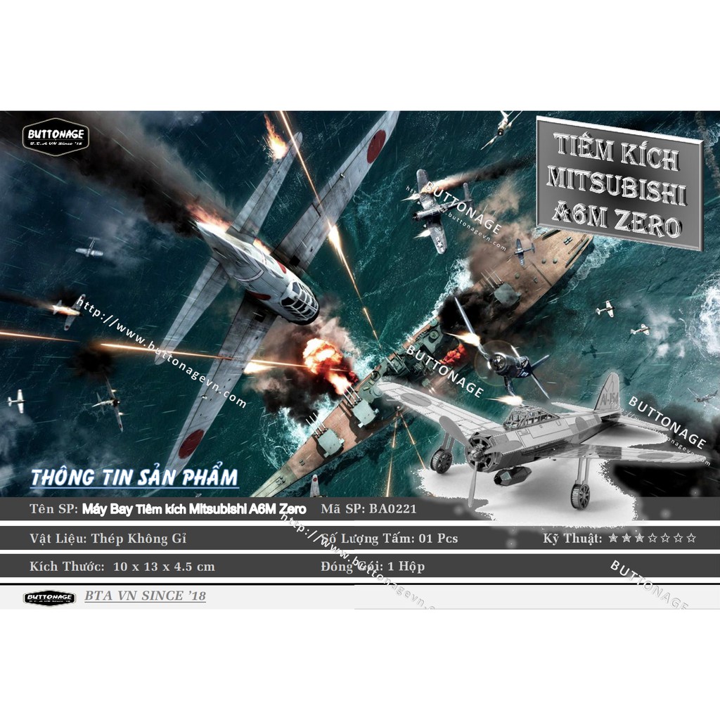 Mô Hình Lắp Ráp 3d Máy Bay Mitsubishi A6M Zero