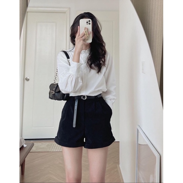 Áo sơ mi tay bồng cổ sen xinh xắn