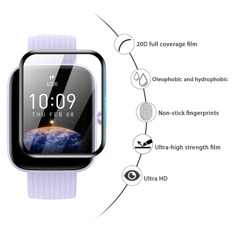 Kính Cường Lực 9D Bảo Vệ Màn Hình Cho Huami Amazfit Bip U Pro Bip 3Pro Bip 3 Bip S Lite Bip Lite