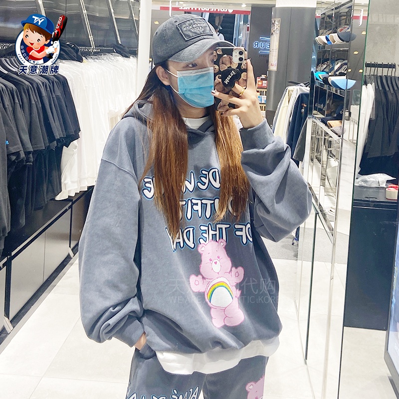 ADLV Áo hoodie dễ phối đồ hình gấu dễ thương
