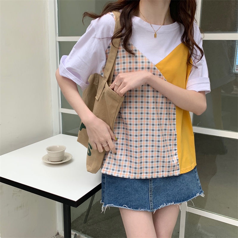 Áo Thun cotton Tay Ngắn Giả Hai Lớp Thời Trang Mùa Hè Hàng Mới