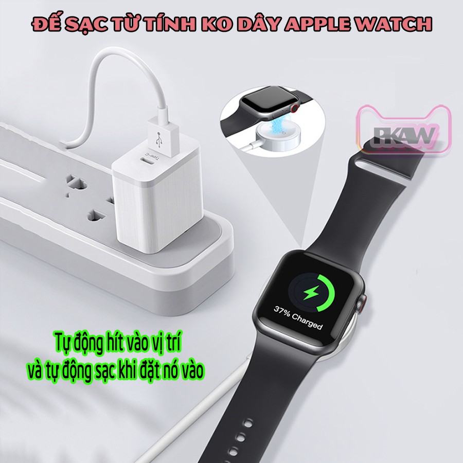 Sạc không dây Apple Watch - Dây cáp sạc nam châm 1 mét chính hãng Yesido cho Apple Watch 6/5/4/3/2/1_CA69