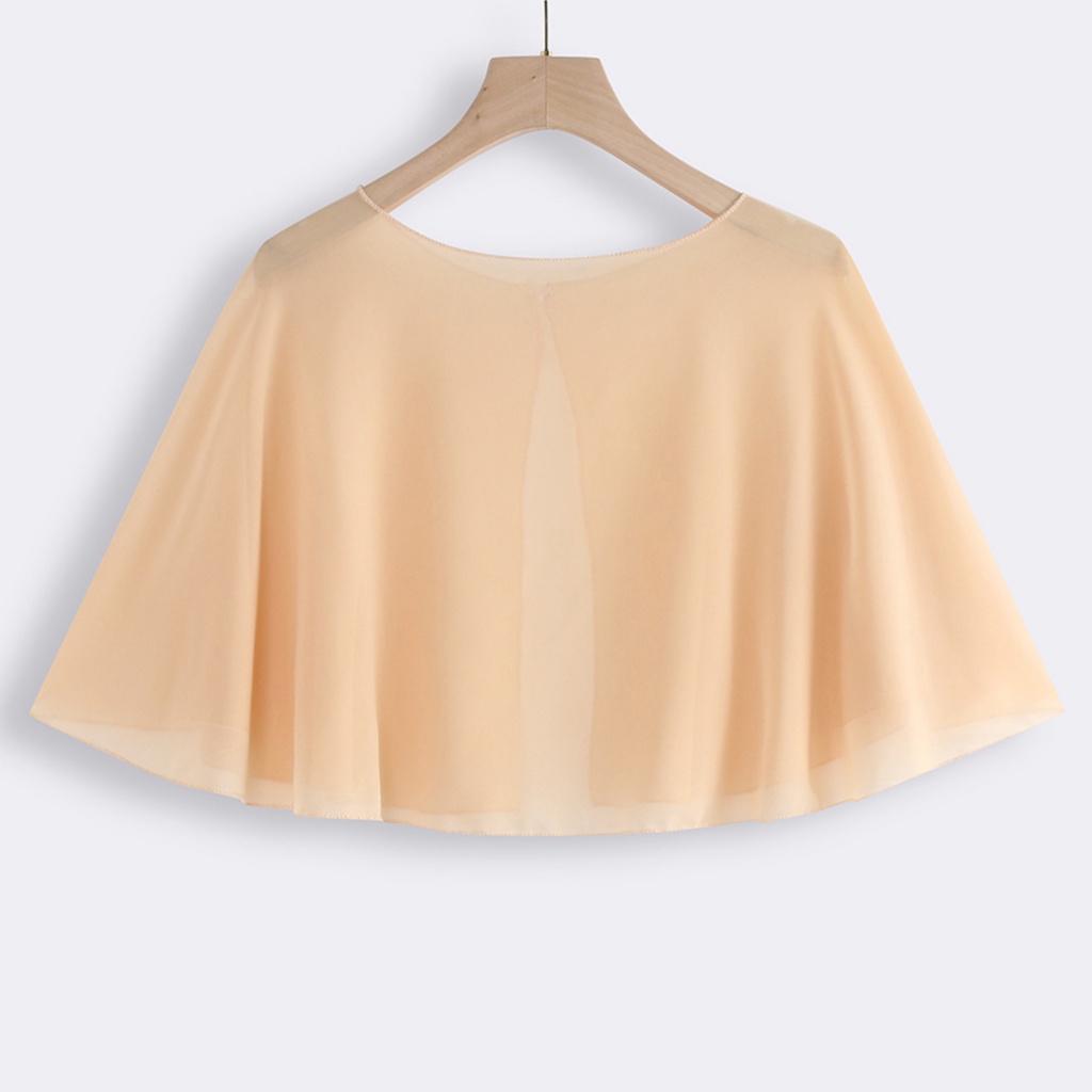 Chăm Sóc Da Mặt| Khăn Choàng Chiffon Cài Nút Trước Thoáng Khí Thời Trang Cho Cô Dâu