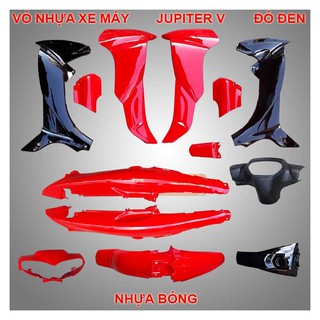 Vỏ nhựa xe máy Yamaha Jupiter V - nhựa TRẮNG CAO CẤP (LOẠI 1) màu ĐỎ CỜ