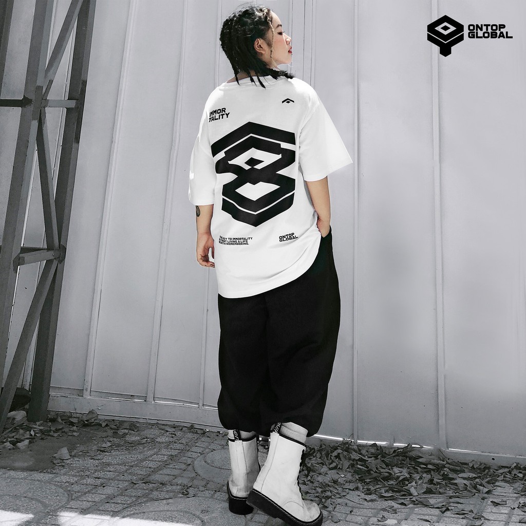 Áo thun nữ form rộng tay lỡ màu trắng ONTOP - Big Logo | BigBuy360 - bigbuy360.vn