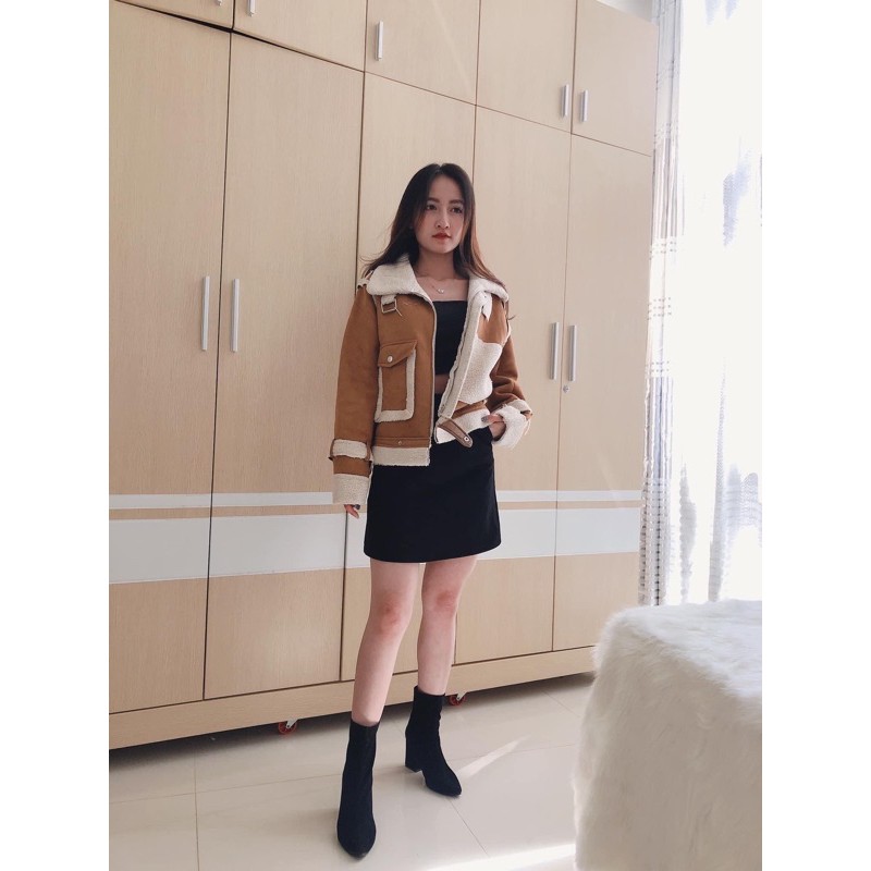 áo dạ ngắn lót lông