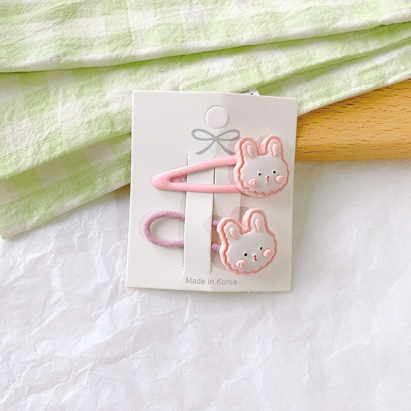 Set 2 Kẹp Tóc Hình Gấu / Thỏ Dễ Thương Cho Bé Gái