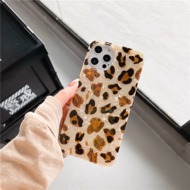 Thời Trang Ốp Điện Thoại Mềm Chống Sốc Họa Tiết Da Báo Cho iphone 15 14 13 12 11 pro max xs xr x 8 7 plus + se 2020