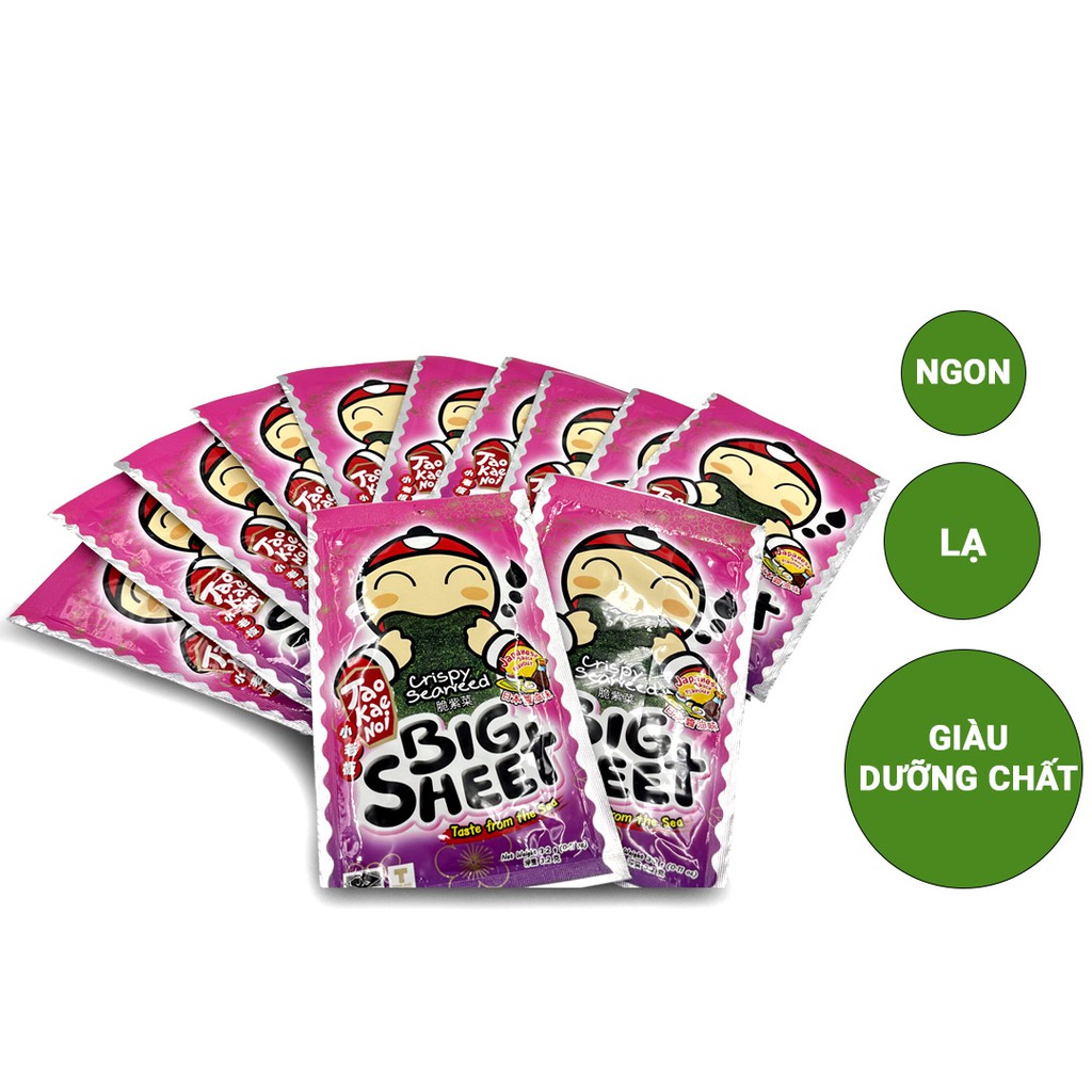 [COMBO TIẾT KIỆM] Snack Rong Biển ăn liền Taokaenoi Big Sheet 3.2g Mix Vị (24 gói)