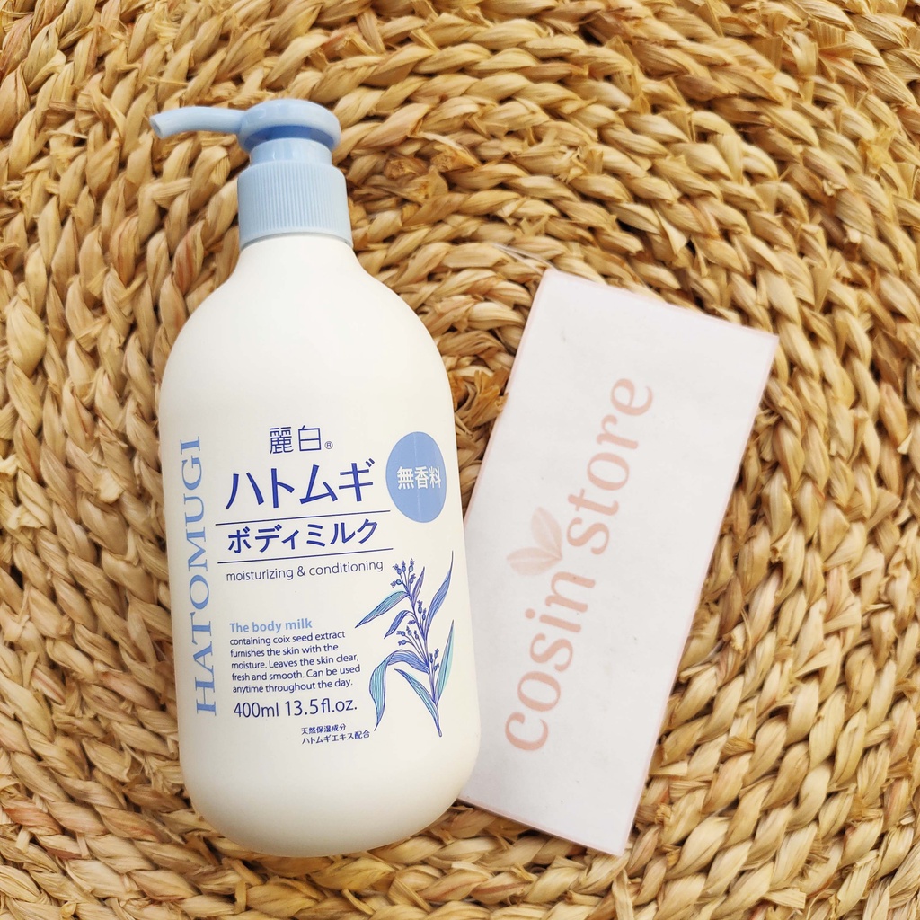 Sữa Dưỡng Thể Hatomugi Dùng Cho Ban Đêm Không Mùi Hatomugi Moisturizing & Conditioning The Body Milk 400ml CosinStore