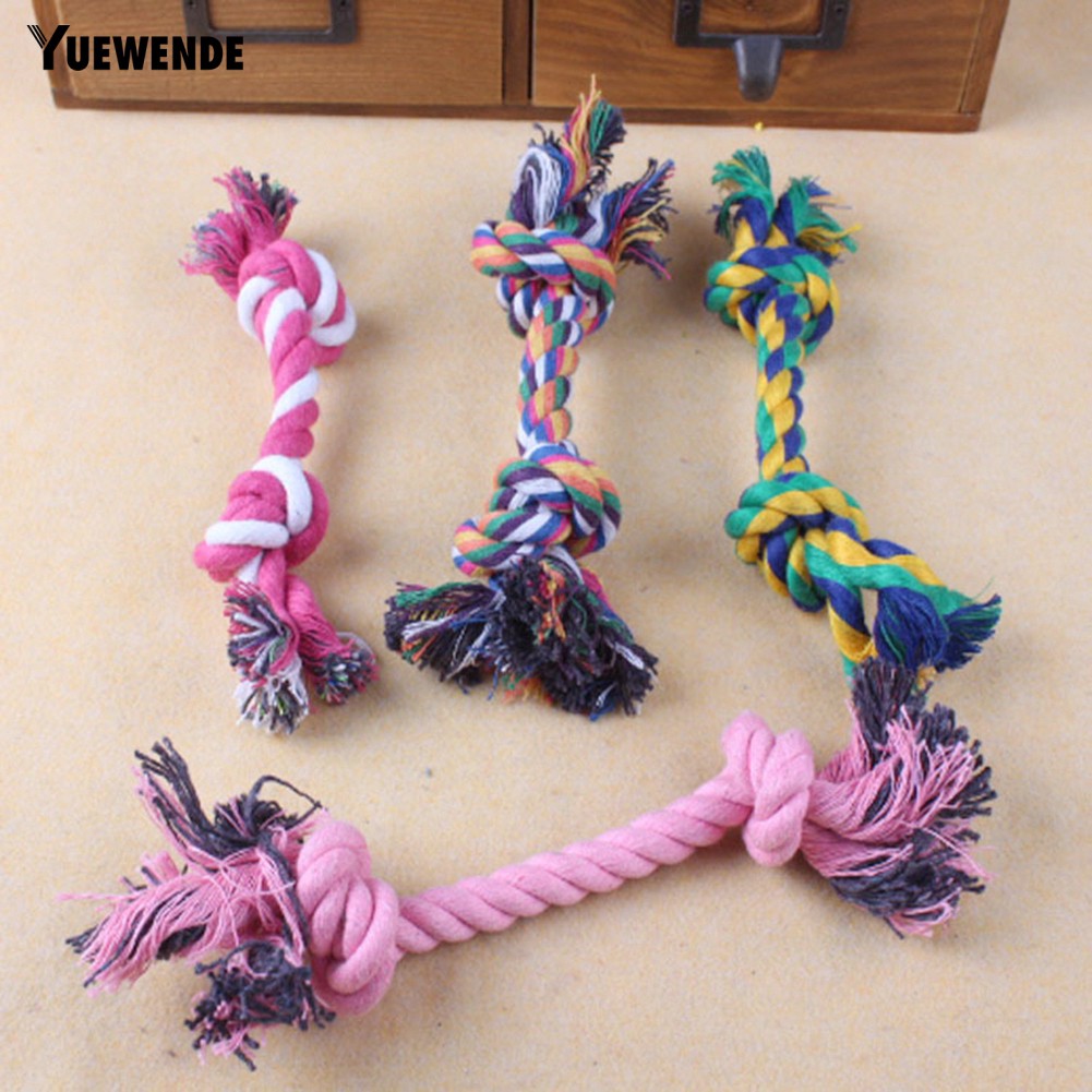 Đồ chơi gặm nhấm từ dây thừng cotton thắt nút đôi kiểu khúc xương dành cho chó cưng