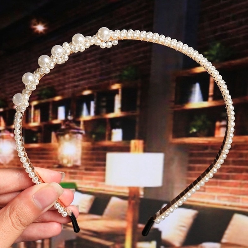 Băng Đô Cài Tóc Đính Ngọc Trai Toàn Diện Phong Cách Hàn Quốc