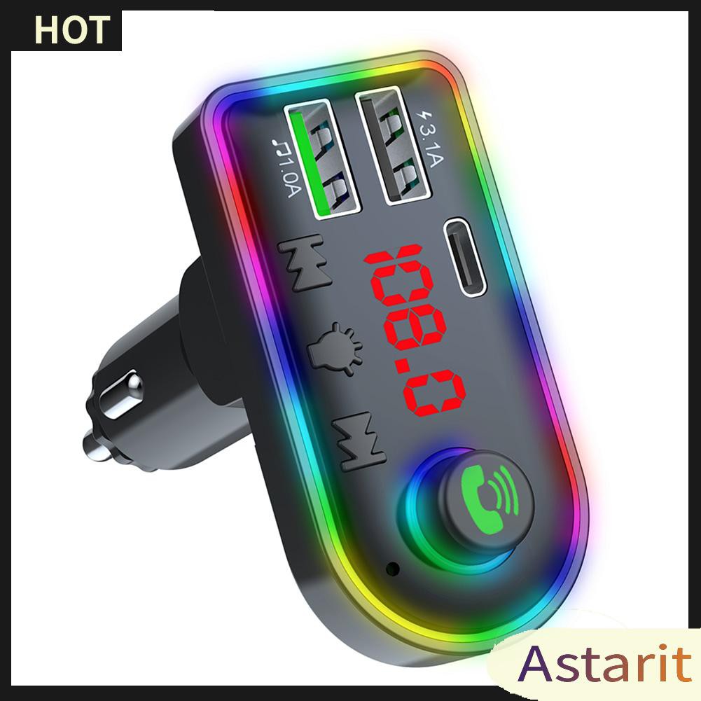 Bluetooth Car Transmitter Dual USB PD Charger Handsfree MP3 Wireless Player