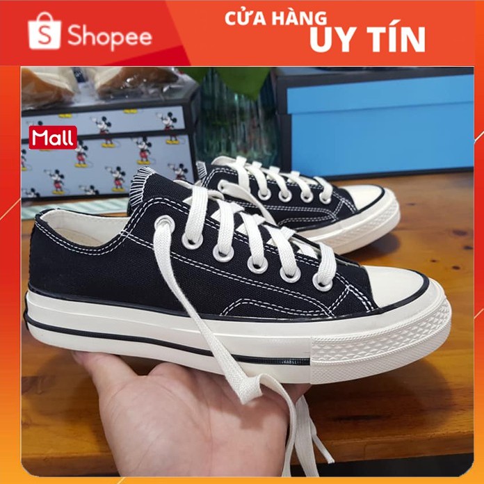 Giày CV 1970s thấp cổ , Giày CV 1970s Chuck Taylor All Star 1970s Black/ White  [full box bill] tặng túi CV