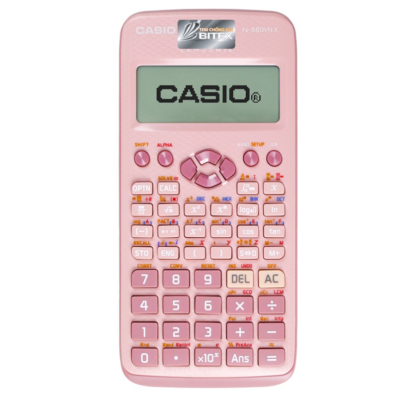 Máy tính CASIO FX 580 VNX Sắc Màu Chính Hãng BH 7 năm Bitex-Hồng Phấn