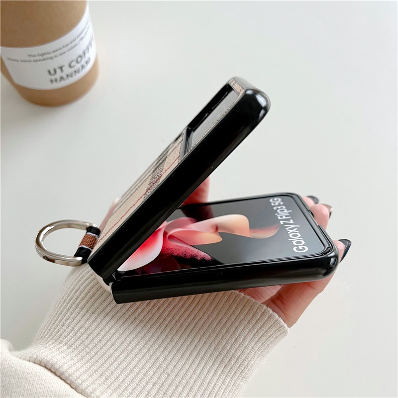 Ốp Điện Thoại PC Cứng Họa Tiết Kẻ Ô Thời Trang Cho Samsung Galaxy Z Flip 4 3 ZFlip3 2 1 Z Flip3
