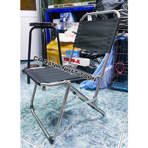 GHẾ INOX XẾP CÂU CÁ, UỐNG NƯỚC 38X35X70CM