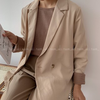 Áo blazer một lớp hai khuy túi hông