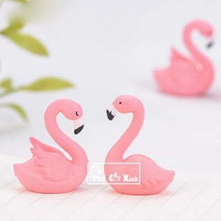 [Giá Siêu Rẻ] Hồng Hạc - Phụ kiện trang trí cho cây xanh để bàn làm việc, mô hình trang trí cho bể cá, tiểu cảnh