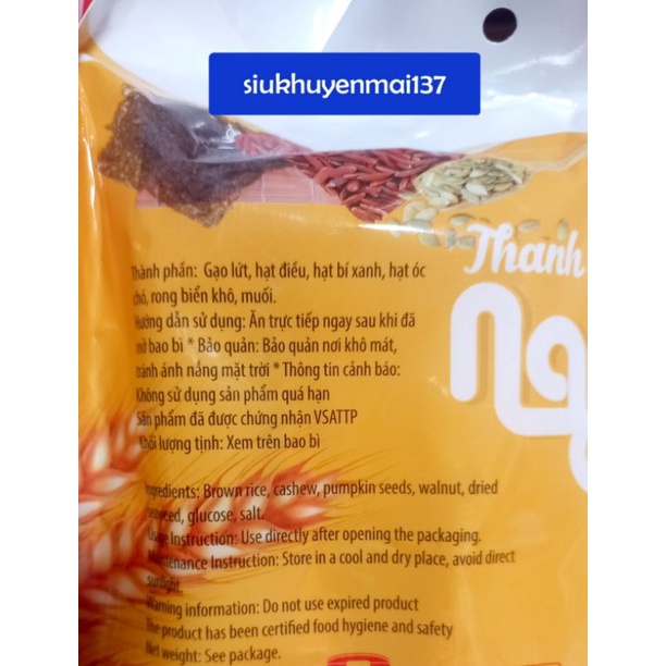 túi Gạo Lứt Ngũ Cốc Rong Biển 10 thanh _180 gr.hsd:1_24