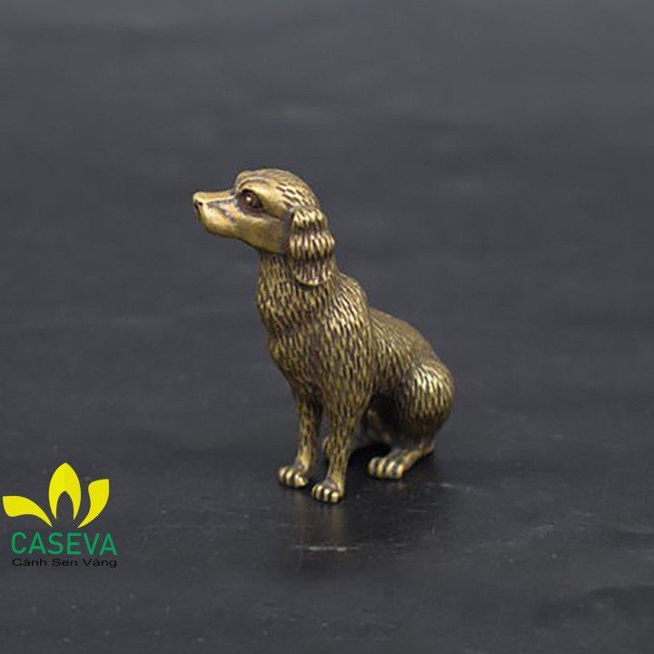 Móc Khóa Con Chó Ngồi Bằng Đồng