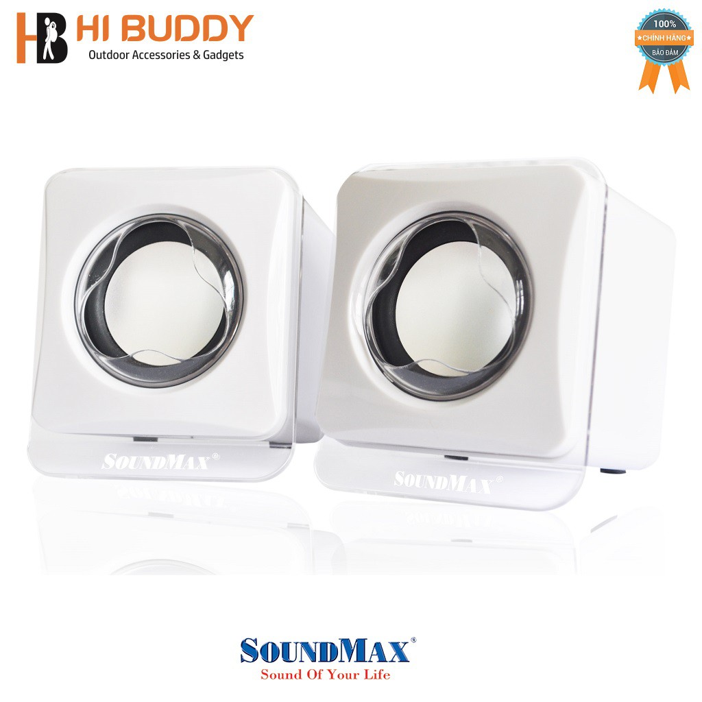 Loa vi tính Soundmax A-120 2.0 6W RMS Trắng – Hàng chính hãng