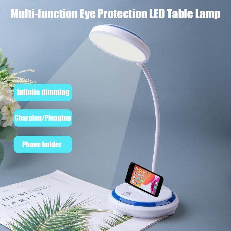 [MUMU] Đèn LED đọc sách để bàn bảo vệ mắt chạm cảm ứng với giá đỡ điện thoại có thể sạc và gấp gọn đa năng