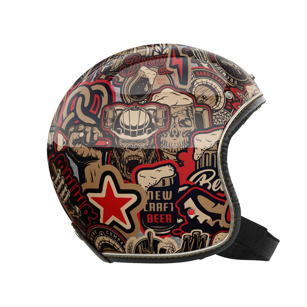 Set 50 cái Sticker Retro Beer chống nước, Decal Beer Vintage dán vali, điện thoại, mũ bảo hiểm