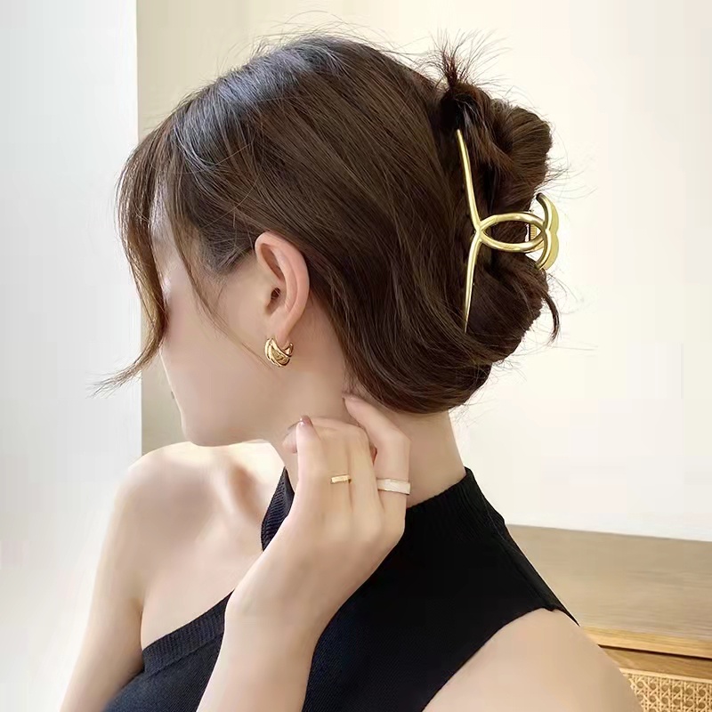 Kẹp Tóc Hình Cá Mập Bằng Kim Loại Phong Cách Hàn Quốc Cho Nữ