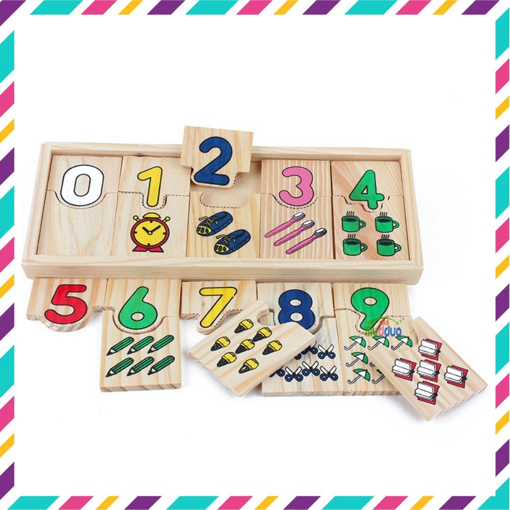 Đồ chơi gỗ, đồ chơi thông minh ghép hình số học đếm bằng gỗ cho bé