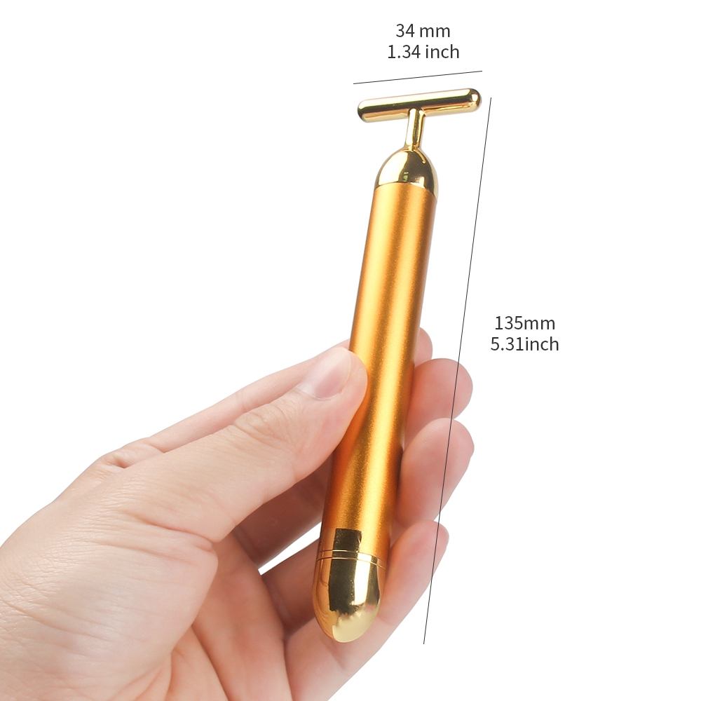 Foreverlily Thanh lăn mát xa mặt foreverlily mạ vàng 24k chế độ rung nâng cơ mặt làm săn chắc da