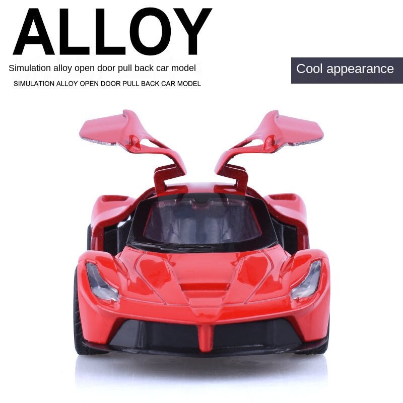 Lamborghini Sports Car Ferrari Alloy Car Model Pull Back Car Three-Door Simulation Boy Toy Decoration