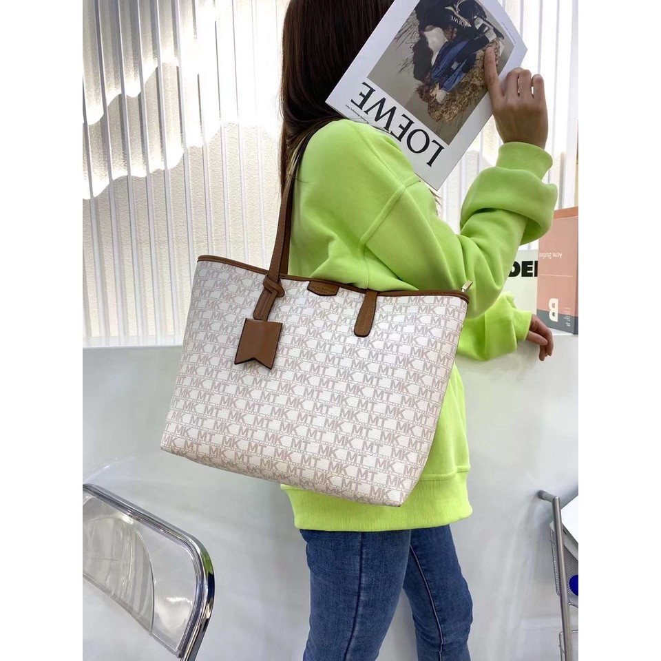Túi xách nữ thời trang công sở da PU cao cấp size A4 họa tiết monogram thanh lịch 3091
