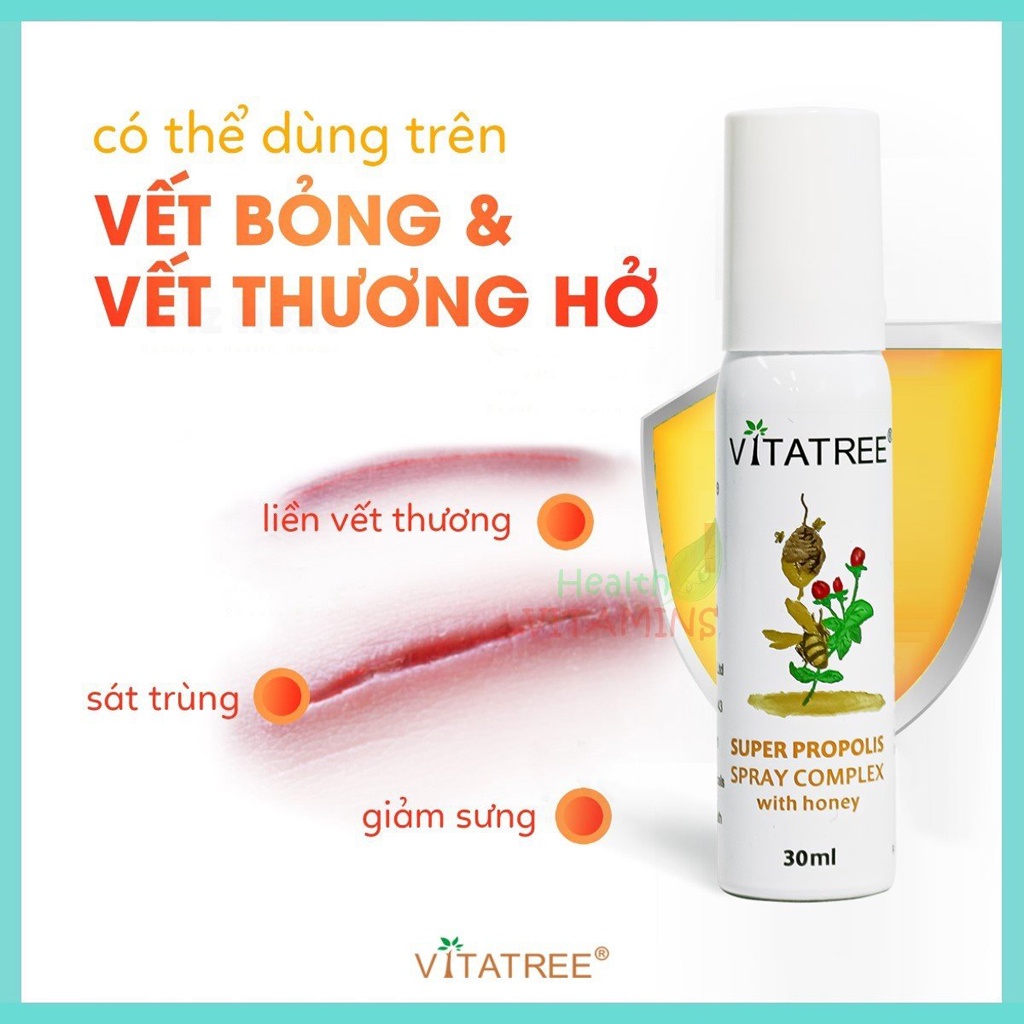 Xịt keo ong Vitatree super propolis 30ml Úc