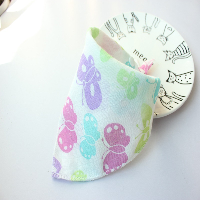 Baby Bibs Triangle Cotton Cartoon Print Bibs Feeding Acessorios