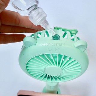 Quạt sạc mini phun sương cute có đèn