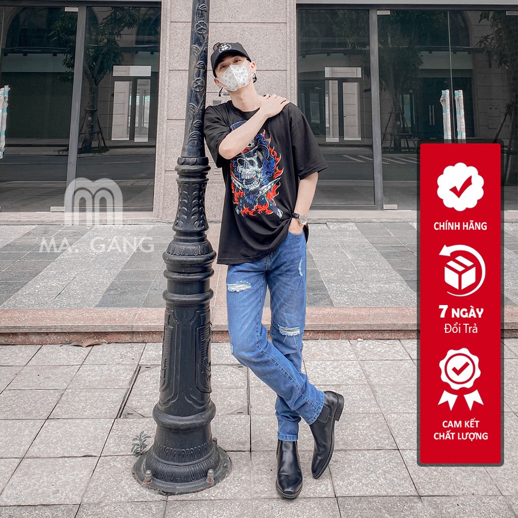 Quần Jean Nam Slim Fit Hoạ Tiết Rách