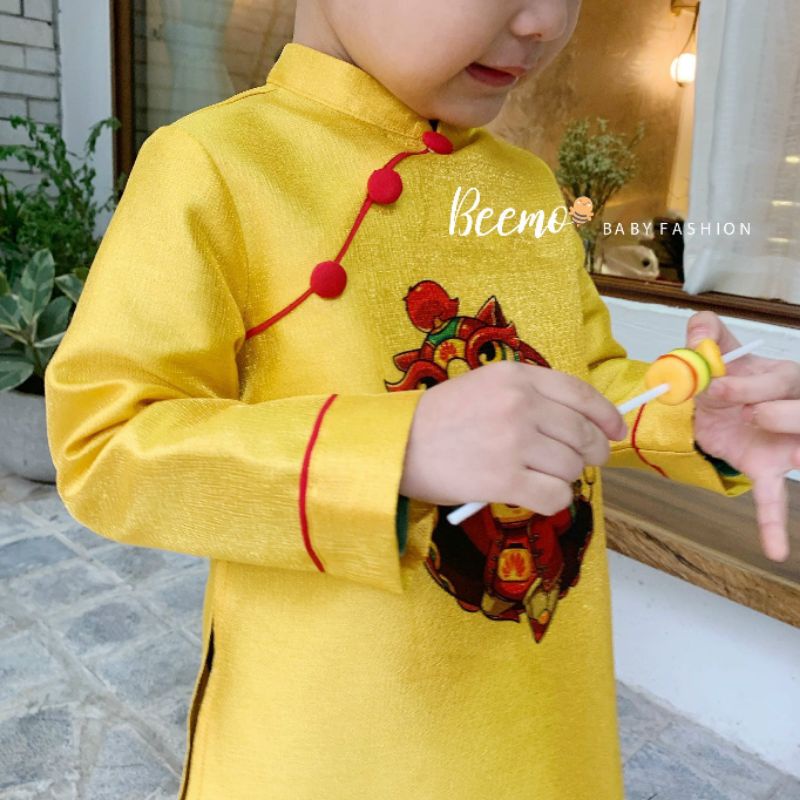 _Bộ áo dài múa lân bé trai 9 đến 23kg