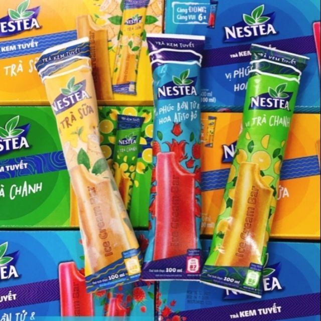 COMBO 1 Hộp kem tuyết NESTEA mix vị gồm ( 2 vị trà chanh + 2 vị xoài đào + 2 vị trà sữa )