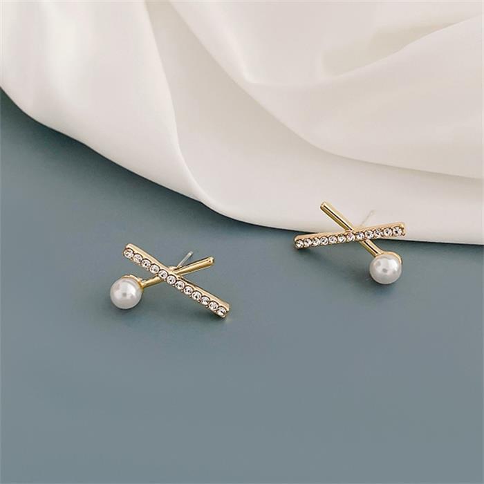 Bông tai nữ nhỏ cá tính chữ thập kiểu Hàn Quốc i84