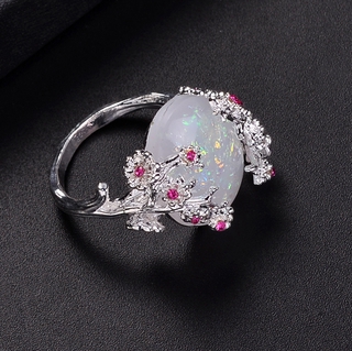 popular diamond flower ring diamond Opal branches