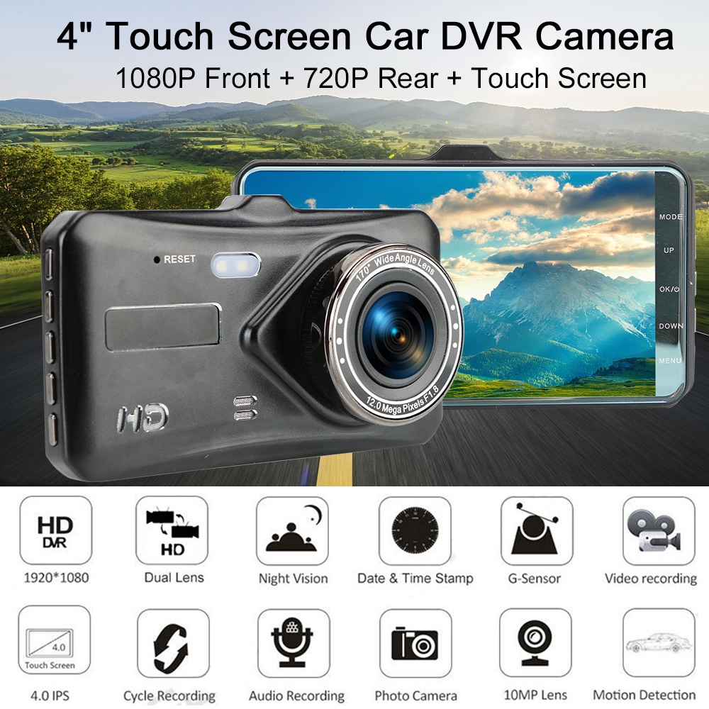 Camera hành trình cho xe hơi màn hình cảm ứng 4" HD 1080P
 | BigBuy360 - bigbuy360.vn