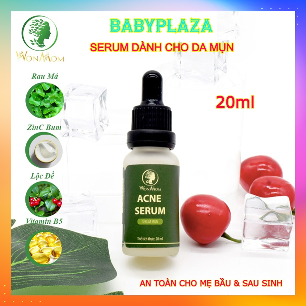 Serum Mụn WONMOM 20ml Sạch Mụn, Ngừa Mụn, Se Khít Chân Lông, An Toàn Cho Mẹ Bầu & Cho Con Bú, Thảo Dược Thiên Nhiên