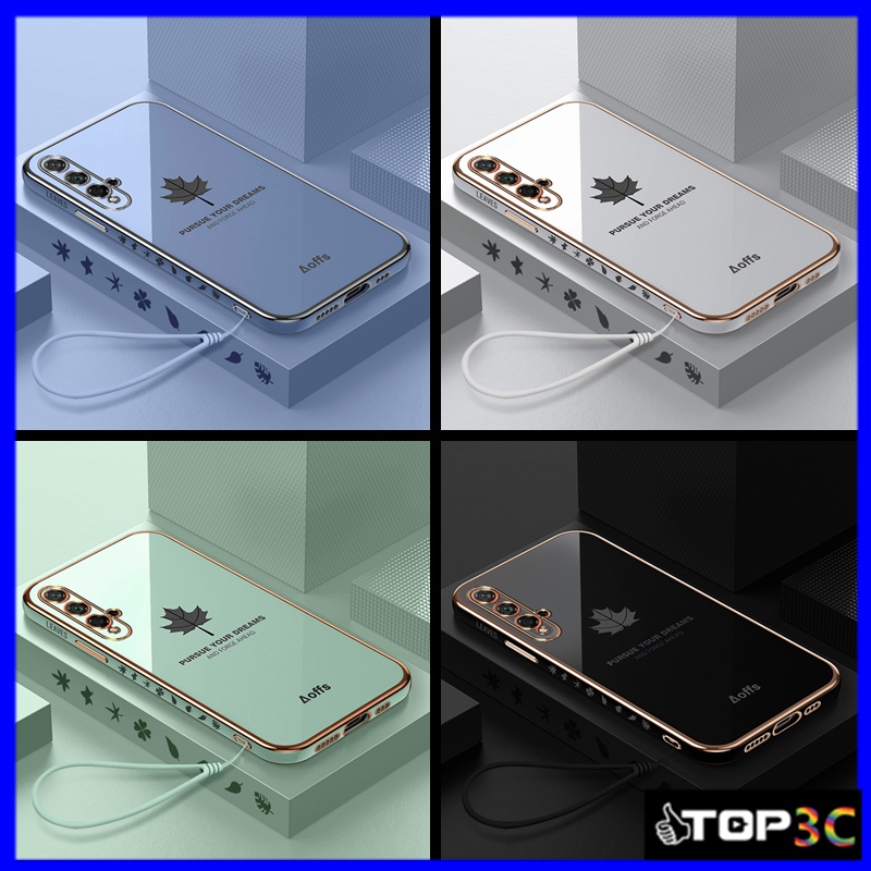 ốp lưng huawei nova 5t Ốp Điện Thoại Thẳng Viền Lá Phong Cho Huawei Nova5T Y7A Y8P Y9S Y9 2019 Nova3i Nova7i fy
