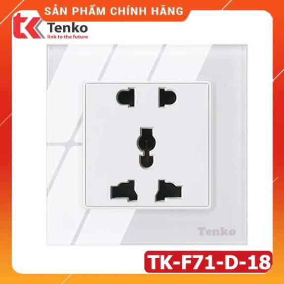 [ Chính Hãng ] Ổ Cắm Đôi 3 Chấu Âm Tường Mặt Kính Cường Lực Cao Cấp TK-F71-D-18 Màu Trắng