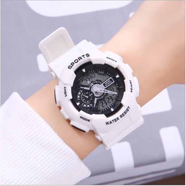 Đồng hồ nữ SPORT 1 điện tử chạy full kim và điện tử dây cao su siêu bền chống nước tốt | BigBuy360 - bigbuy360.vn