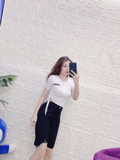 ✨Croptop Rút Dây 1 Bên Logo
