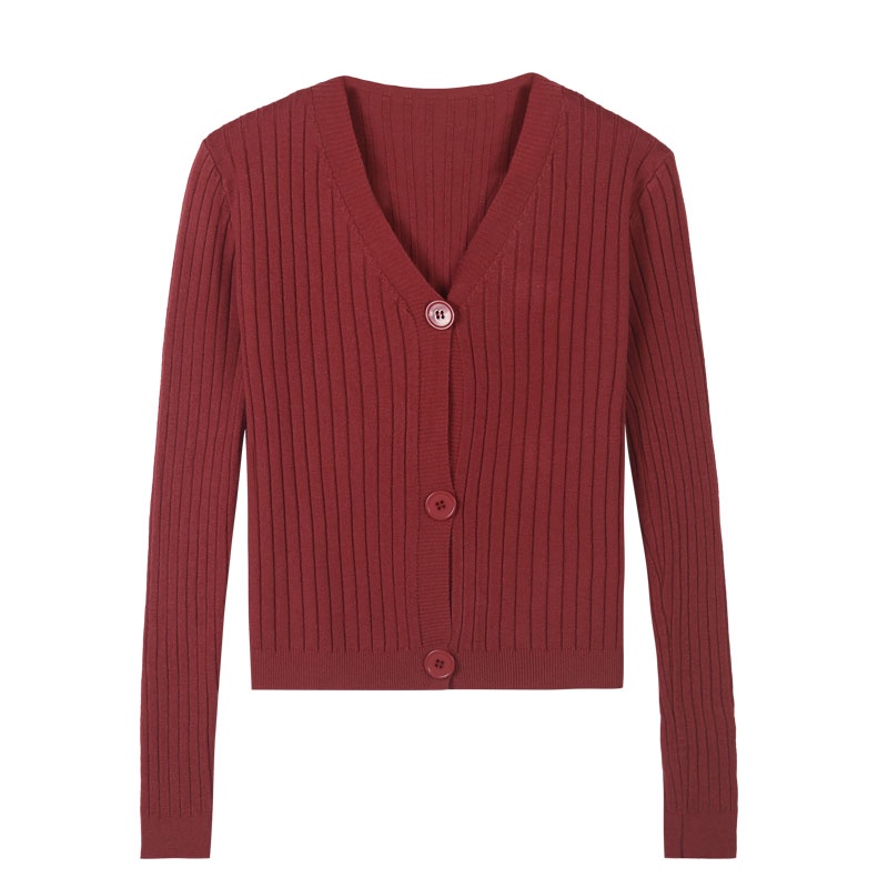 Áo Khoác Cardigan Dệt Kim Tay Dài Màu Sắc Xinh Xắn Cho Nữ