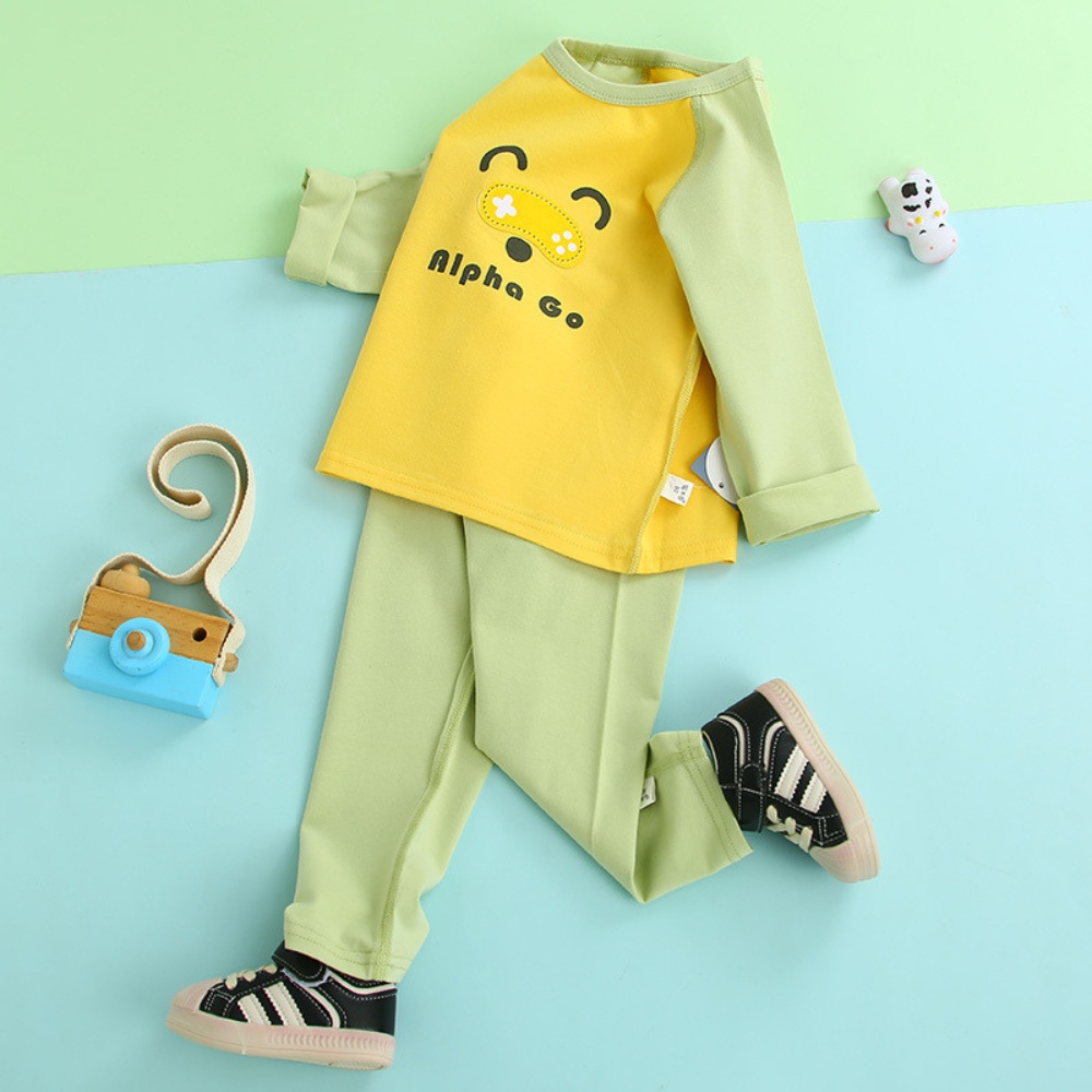 [5 Màu] Bộ Dài Tay Thu Đông Cho Bé Trai/Gái Chất Cotton Mềm Mịn Mã BN - 04(Ảnh thật)